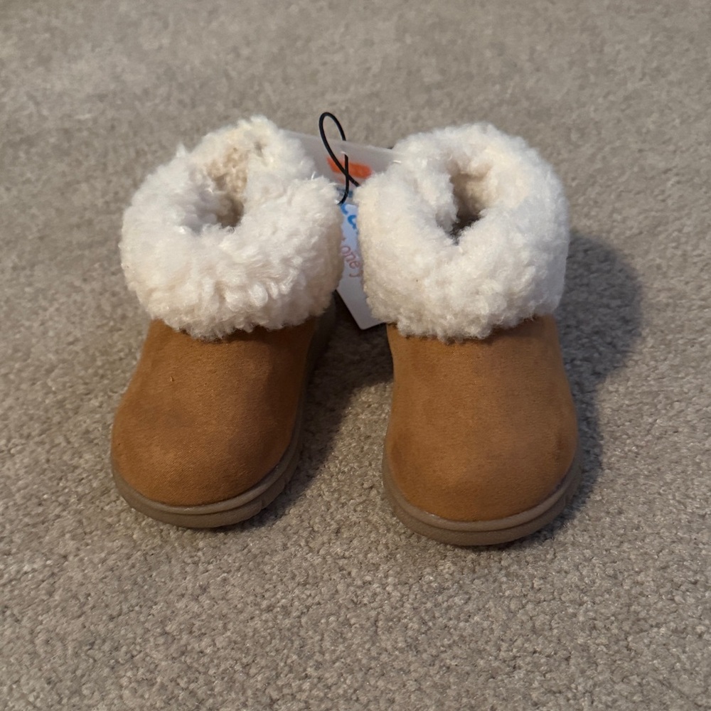 Carter's Toddler Girls First Walker Boots - Tan with White Lining